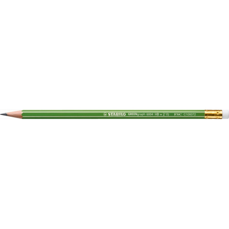 1 crayon graphite STABILO GREENgraph bout gomme HB