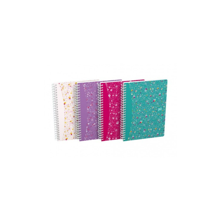 Cahier FLOWERS Oxford spirale A5 120 pages