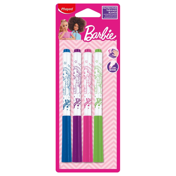 FEUTRE VELLEDA BARBIE X4 POUR ARDOISE BL