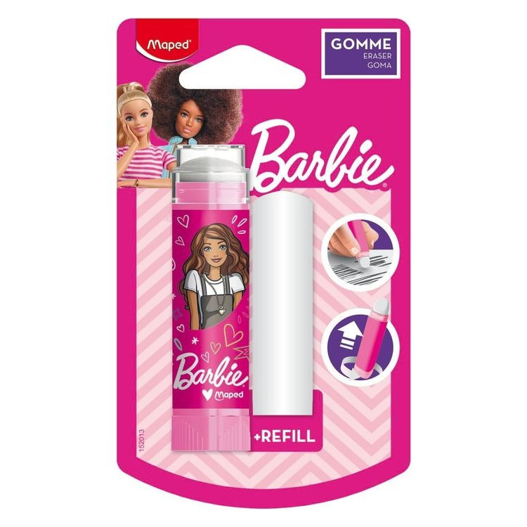 GOMME PLASTIQUE BARBIE + RECHANGE BLISTE