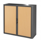 ARMOIRE BASSE 105X102X45 Anthracite/Hêtre