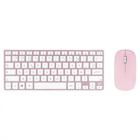 Clavier + souris Bluetooth iClick color rose