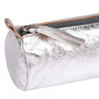 TROUSSE CUIR RONDE 5X22CM ARGENT