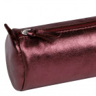 TROUSSE CUIR RONDE 5X22CM CERISE