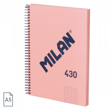 CAHIER A5 ROSE 80F GRILLE SPIRALE 431