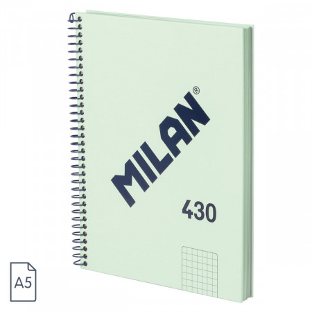 CAHIER A5 VERT 80F GRILLE SPIRALE 432