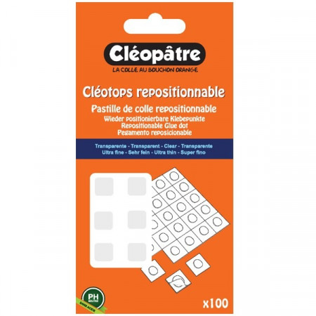 Cléotops 100 pastilles dbl face transp. 8MM