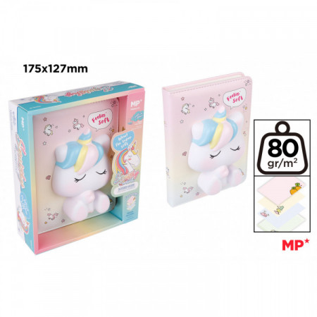 CAHIER SQUISHY LICORNE 175x127mm 80g