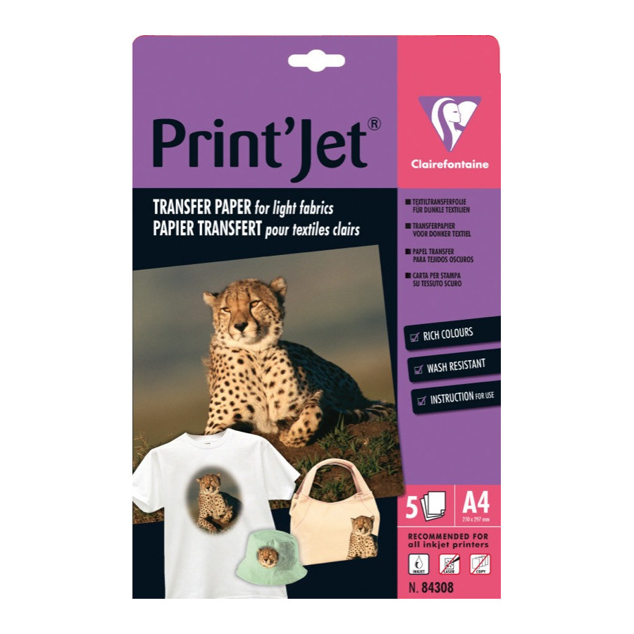 Papier transfert pour T-shirts et textiles foncés - A4 - Papiers transfert  - Papiers imprimante - Imprimer