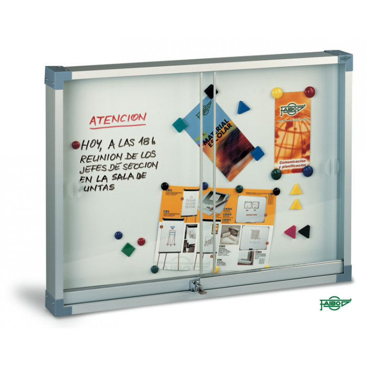 VITRINE INT 15FLES 135X109X5cm FD MAGNETIQUE